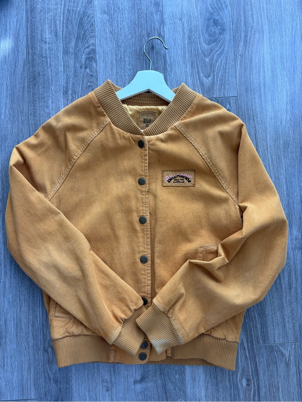 Billabong Corduroy Bomber Jacket in Mustard